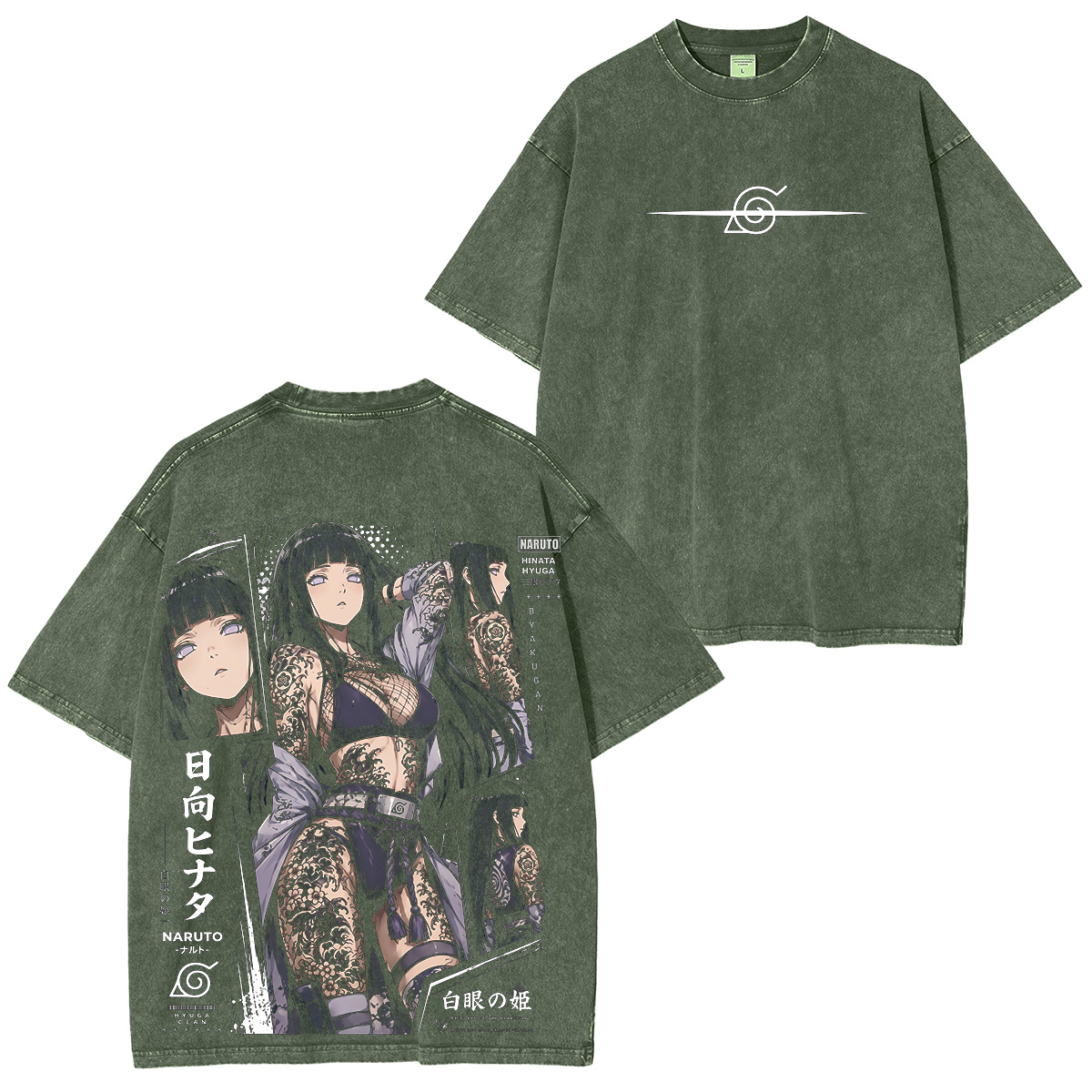 Naruto Hinata Vintage Unisex  Washed T-Shirt