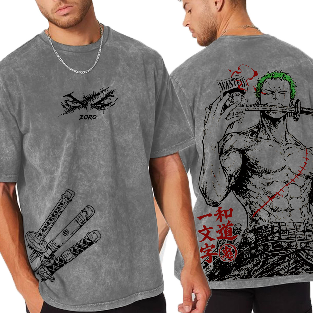 Zoro One Piece Unisex Washed T-Shirt