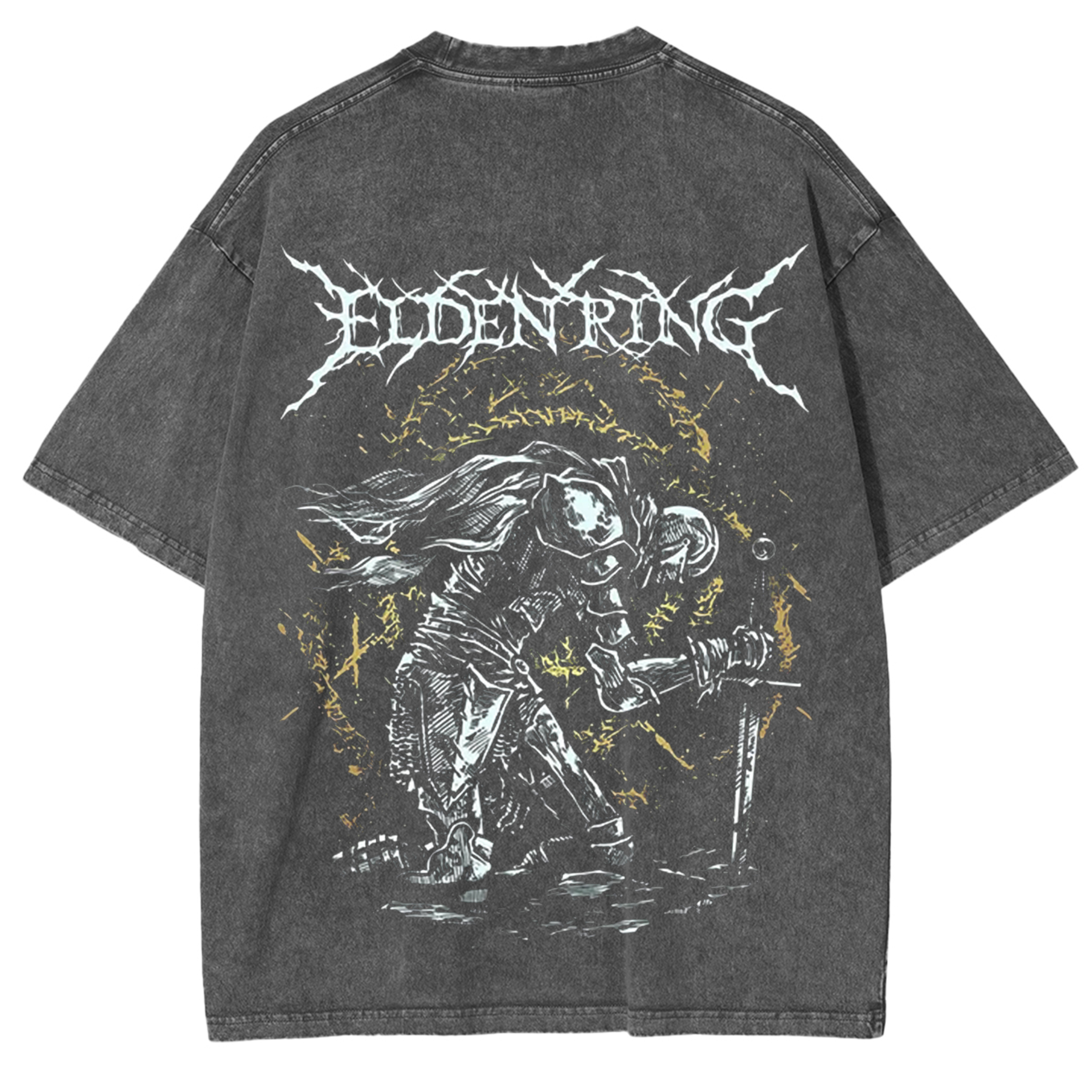Elden Ring The Tarnished Heavy Metal Game T-shirt