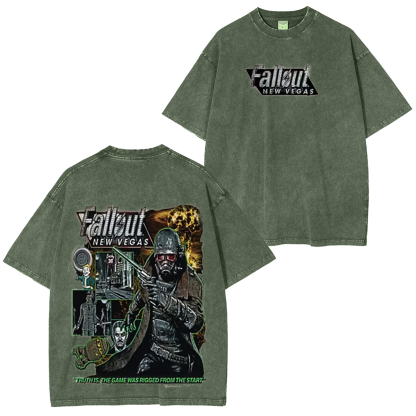 Fallout: New Vegas Printed Oversized Unisex Washed T-Shirt