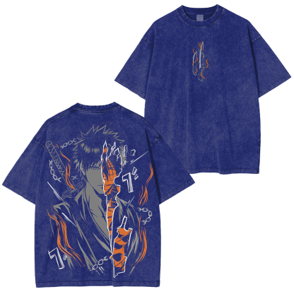 Bleach Ichigo Kurosaki Oversized Vintage Unisex Washed T-Shirt