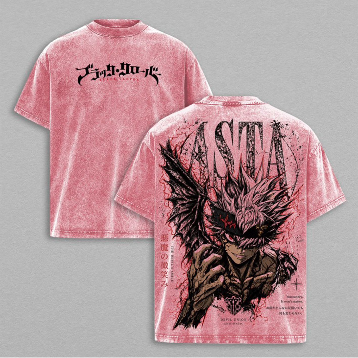 Black Clover Asta washed T-shirt/Crewneck/Hoodie
