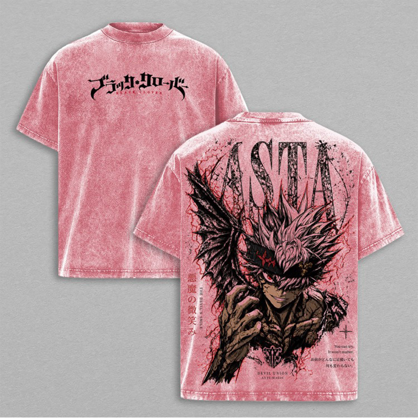 Black Clover Asta washed T-shirt/Crewneck/Hoodie