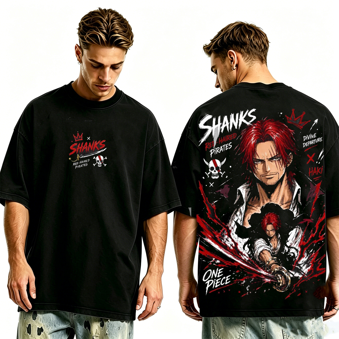 One Piece Shanks washed T-shirt/Crewneck/Hoodie