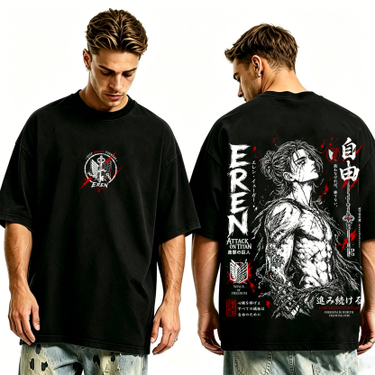 Attack on Titan Eren Jeager Washed T-shirt/Crewneck/Hoodie