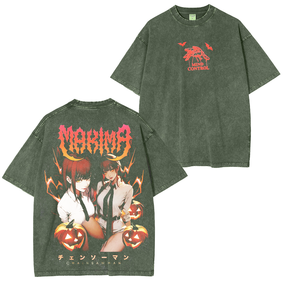 Chainsaw Man Halloween Unisex Fit Washed T-Shirt