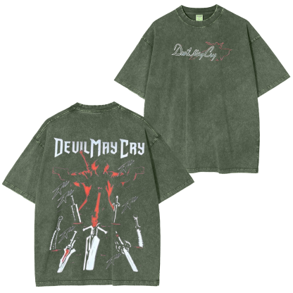 Devil May Cry Oversized  Washed  Vintage T-Shirt