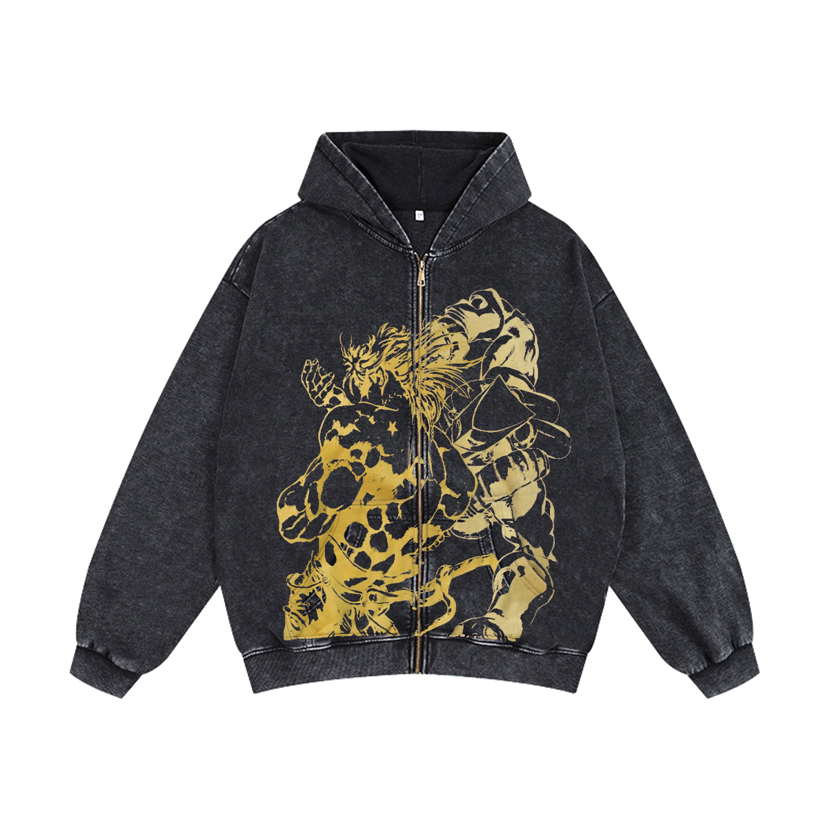 JoJos Bizarre Adventure Unisex Washed Zip Up Hoodie