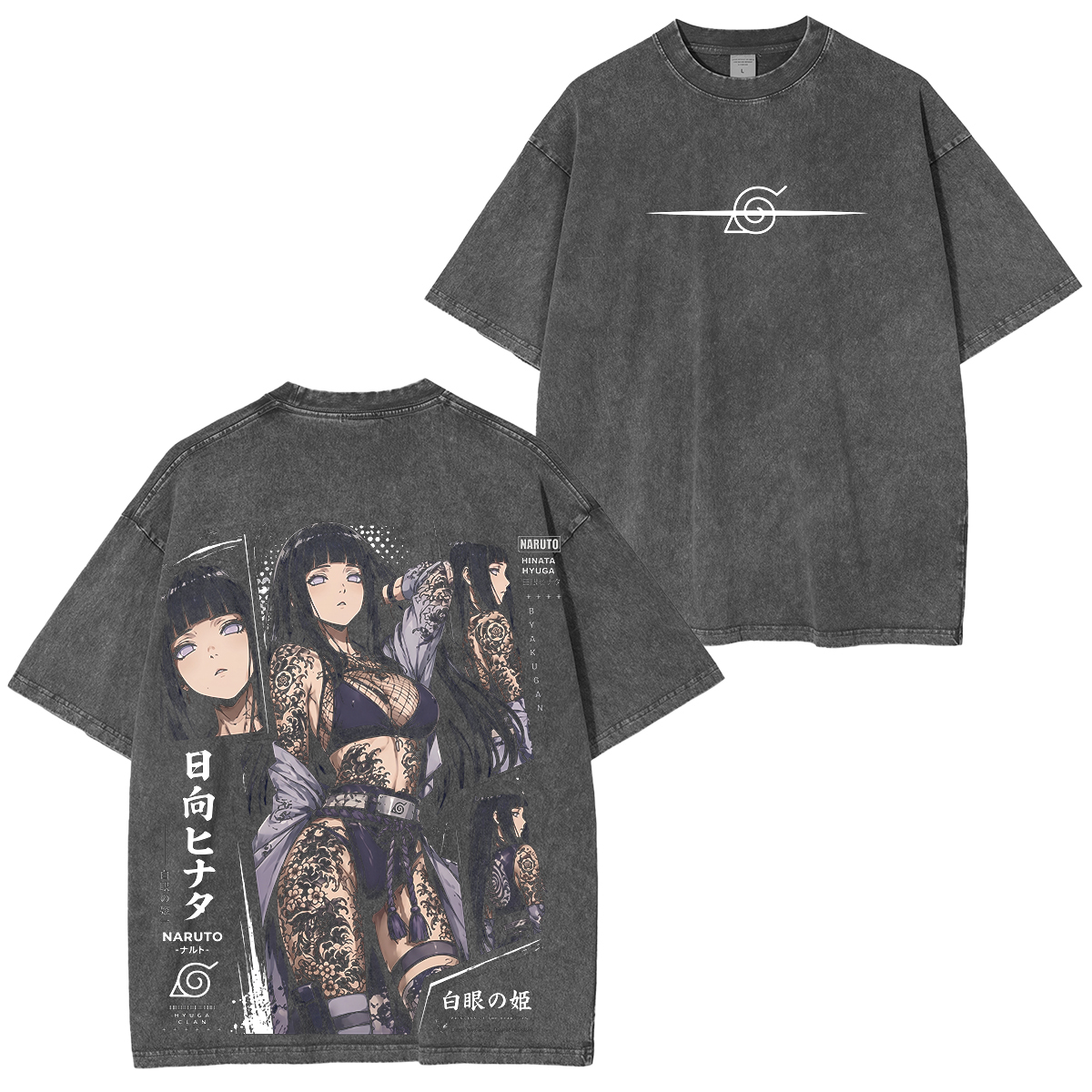 Naruto Hinata Vintage Unisex  Washed T-Shirt