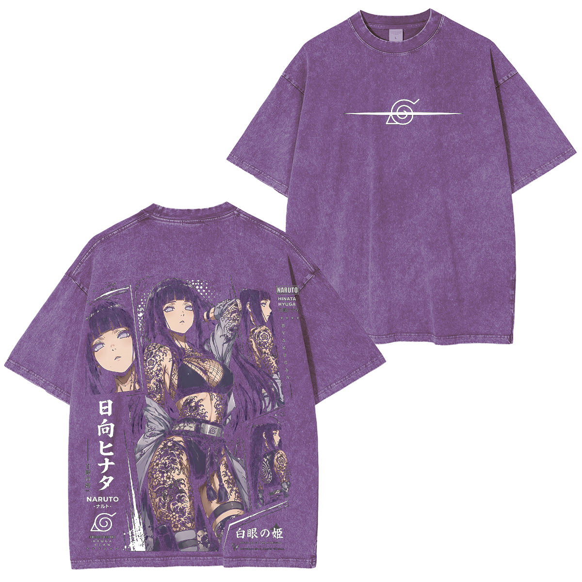 Naruto Hinata Vintage Unisex  Washed T-Shirt