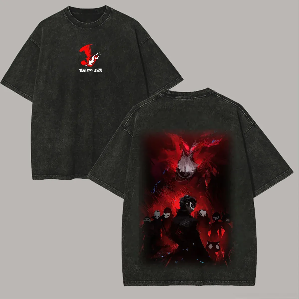 Persona 5 Take Your Heart Printed Unisex Washed T-Shirt