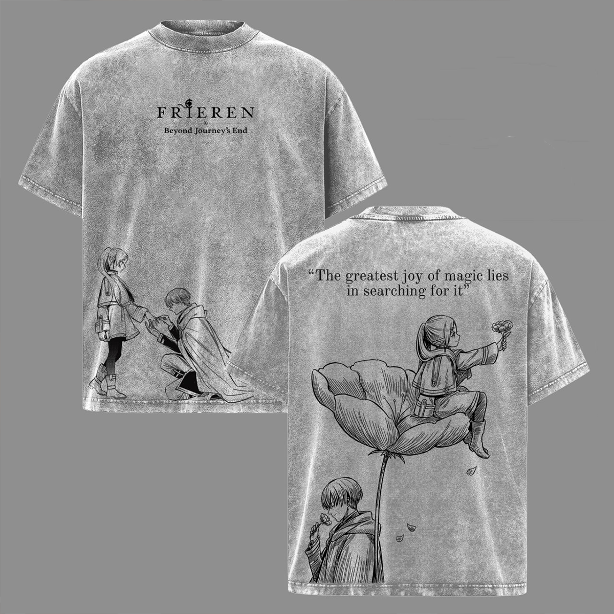 Frieren: Beyond Journey's End Anime Washed T-shirt/Crewneck/Hoodie