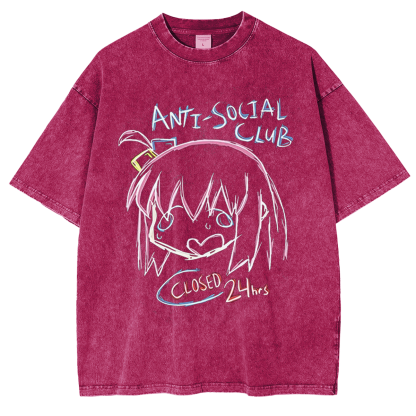 Bocchi The Rock Oversized Unisex Washed T-Shirt