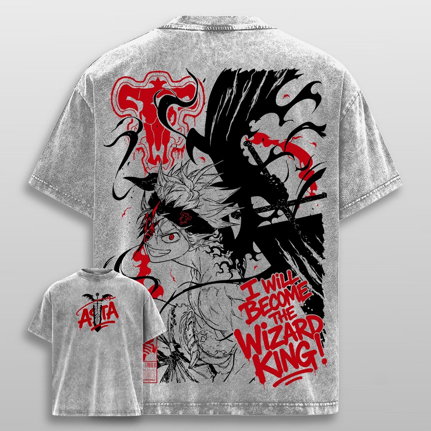 Black Clover Asta Washed T-shirt/Crewneck/Hoodie