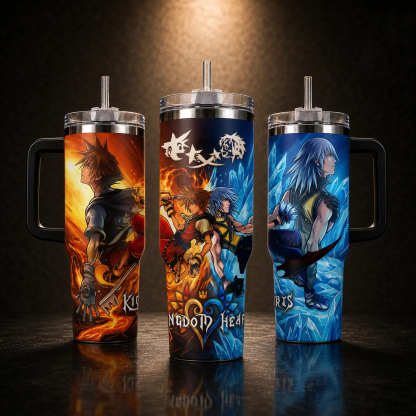 Kingdom Hearts Sora x Riku Anime Steel Tumbler Cup