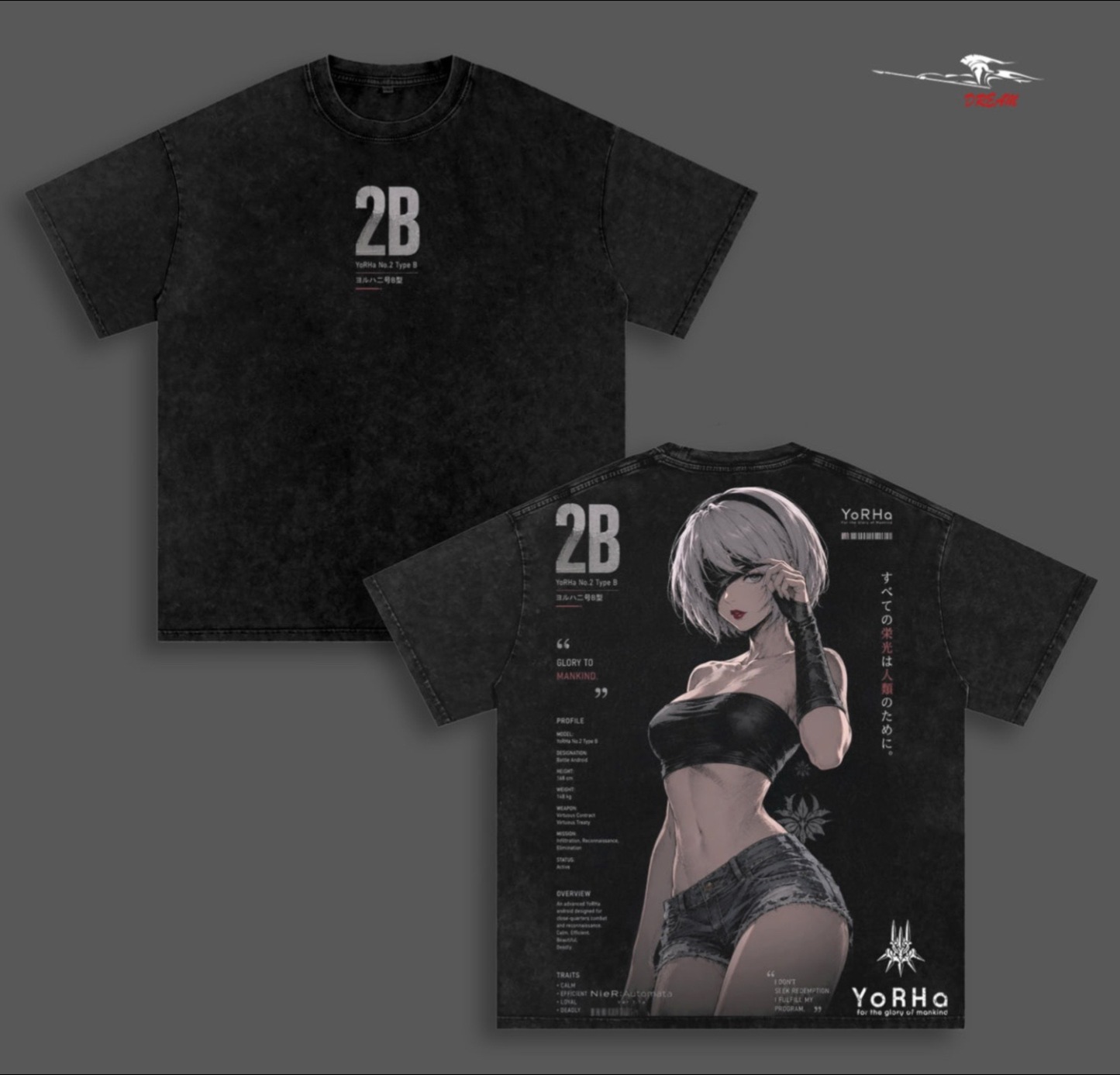 NieRAutomata YoRHa  Unisex Washed T-Shirt