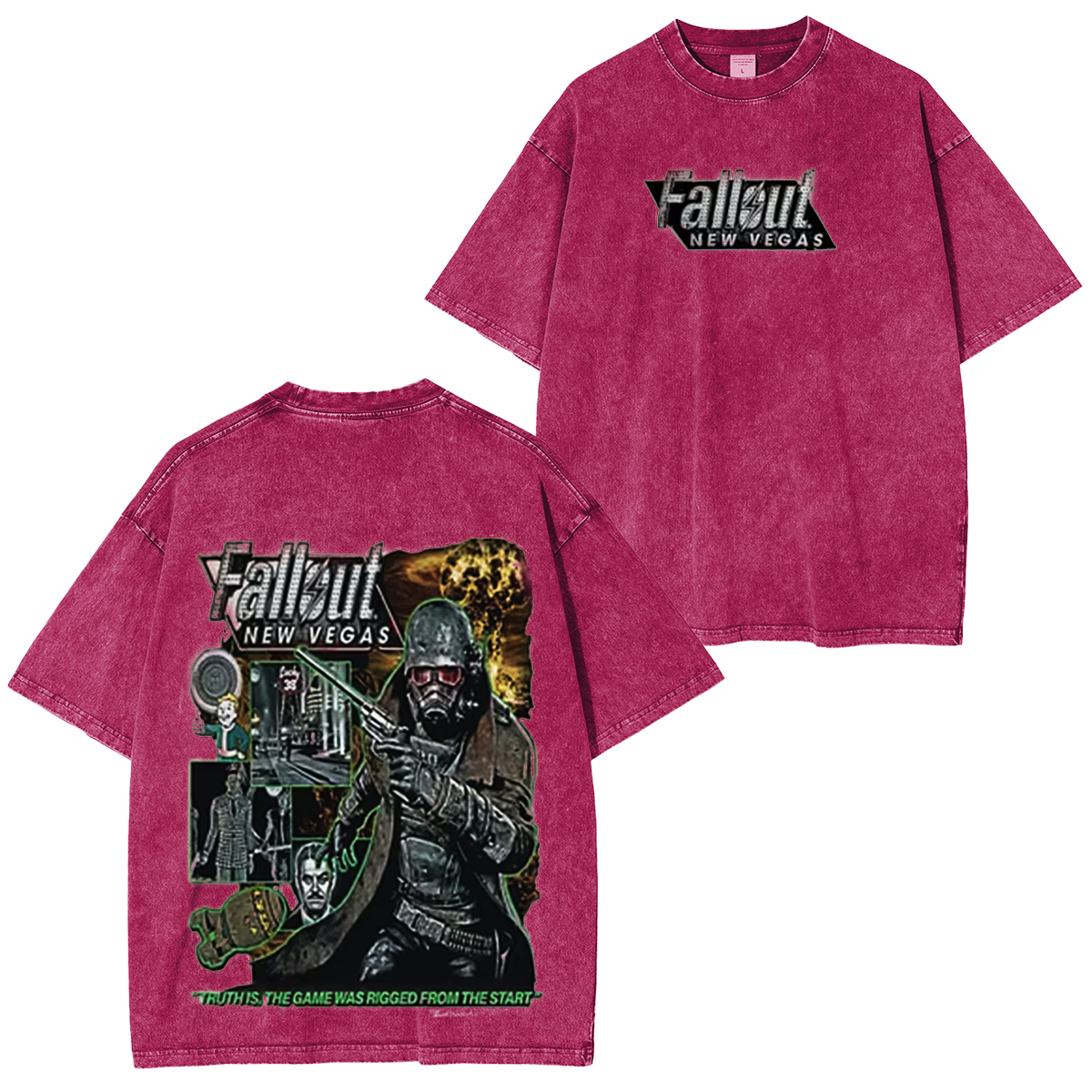 Fallout: New Vegas Printed Oversized Unisex Washed T-Shirt