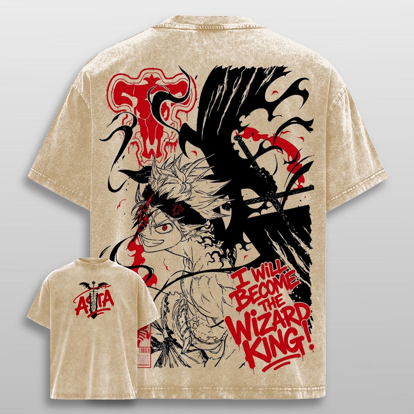 Black Clover Asta Washed T-shirt/Crewneck/Hoodie