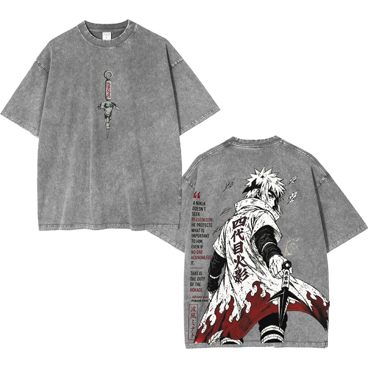 Minato Obito Naruto Unisex Washed T-Shirt
