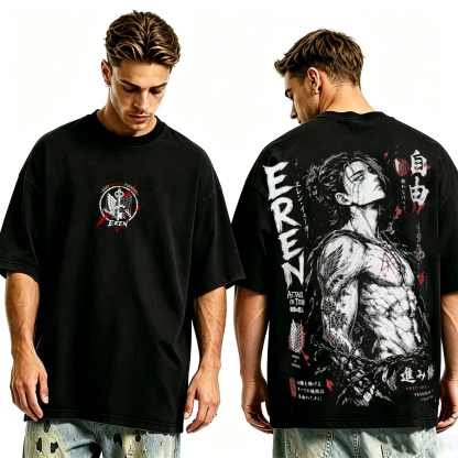 Attack on Titan Eren Jeager Washed T-shirt/Crewneck/Hoodie