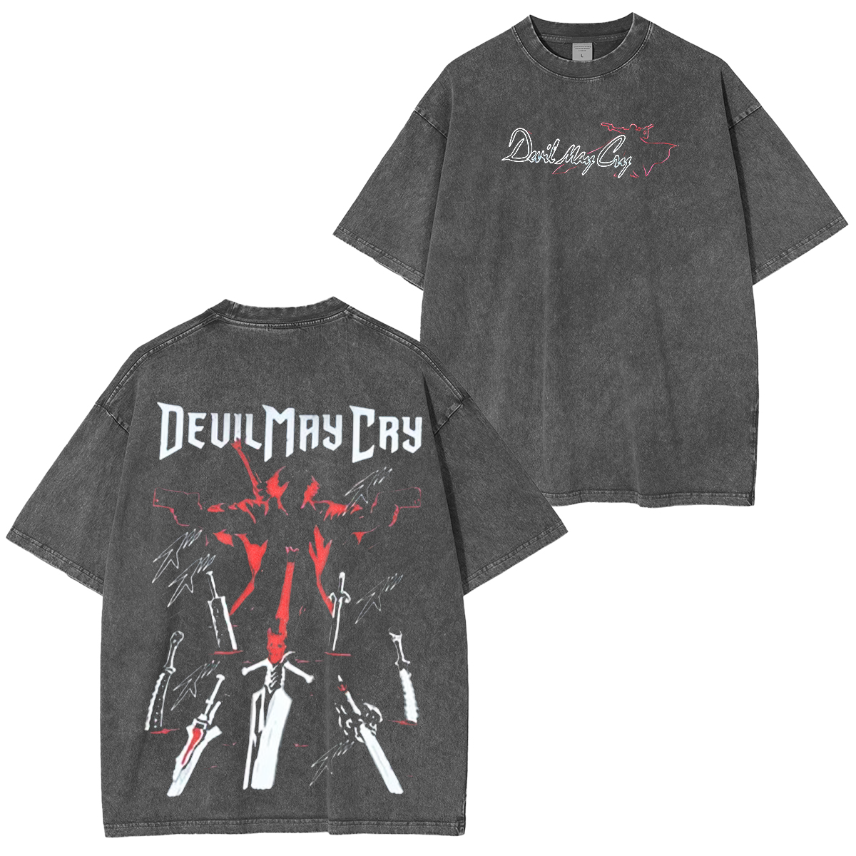 Devil May Cry Oversized  Washed  Vintage T-Shirt
