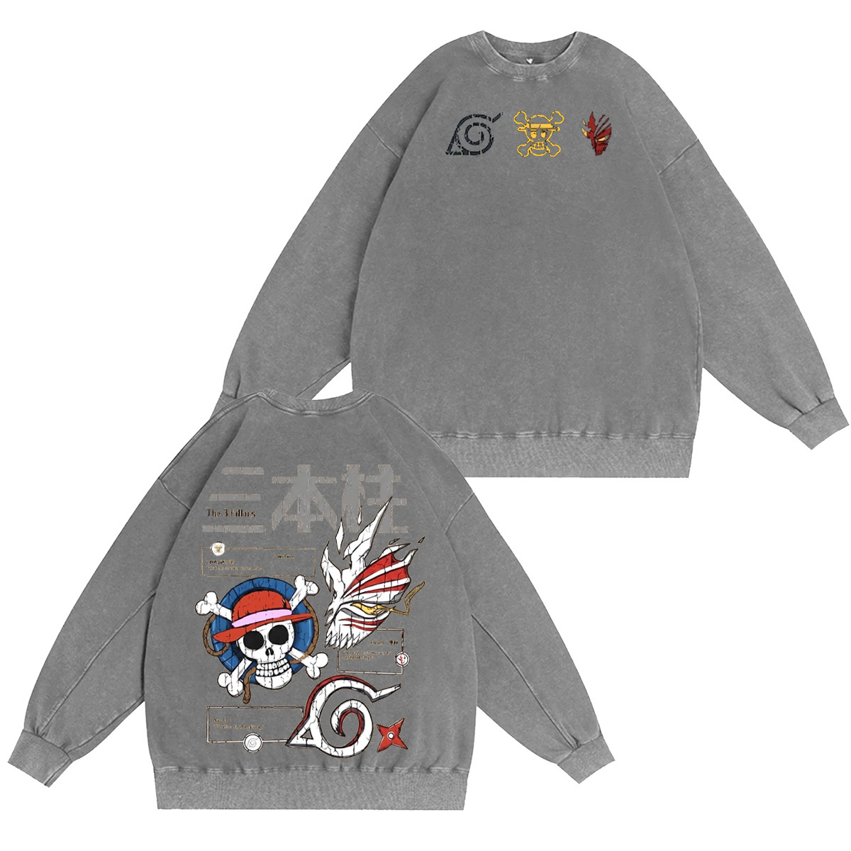One Piece x Bleach x Naruto Oversized T-shirt/Crewneck/Hoodie