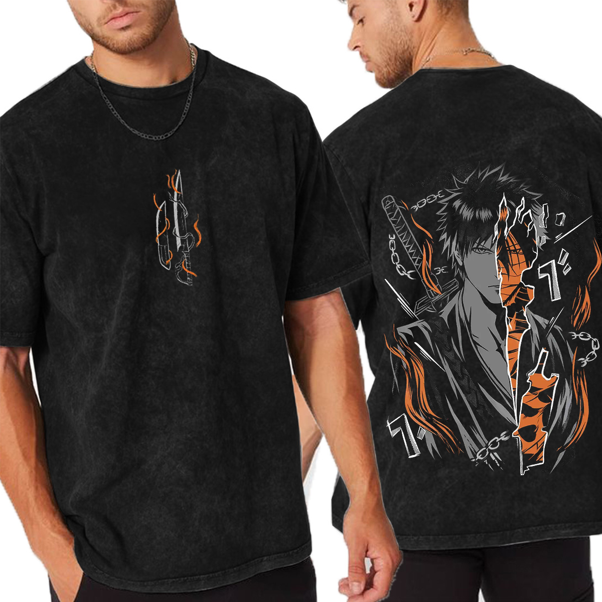 Bleach Ichigo Kurosaki Oversized Vintage Unisex Washed T-Shirt