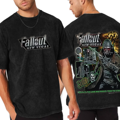 Fallout: New Vegas Printed Oversized Unisex Washed T-Shirt