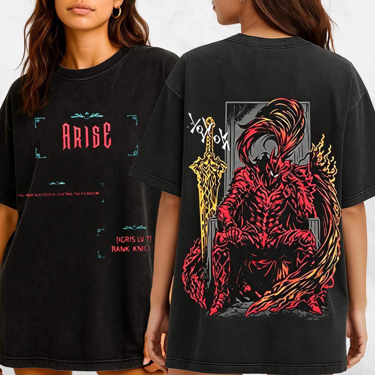 Solo Leveling Anime Unisex Washed T-Shirt