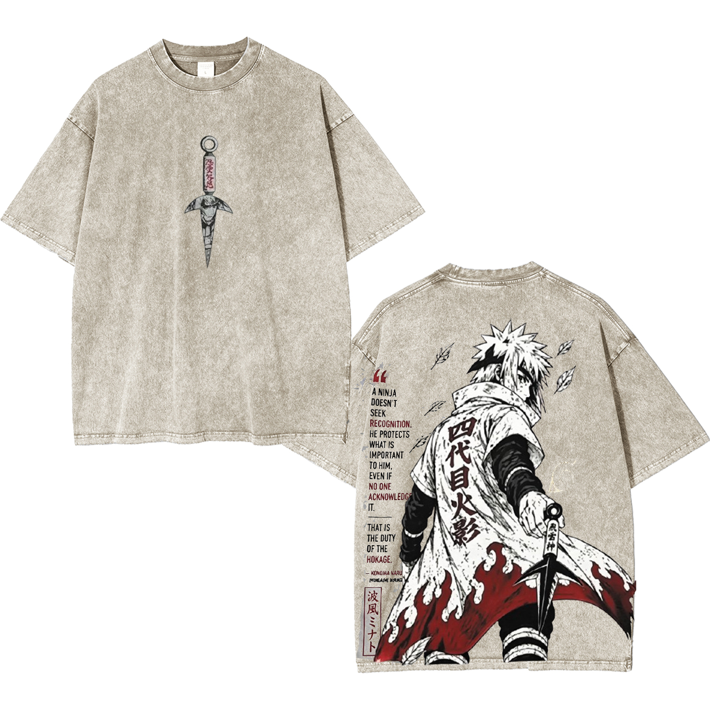 Minato Obito Naruto Unisex Washed T-Shirt
