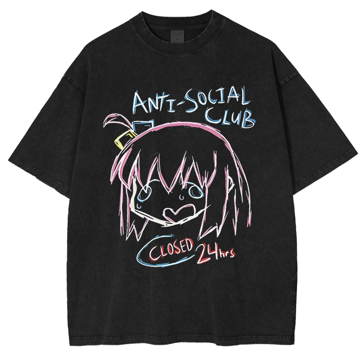 Bocchi The Rock Oversized Unisex Washed T-Shirt