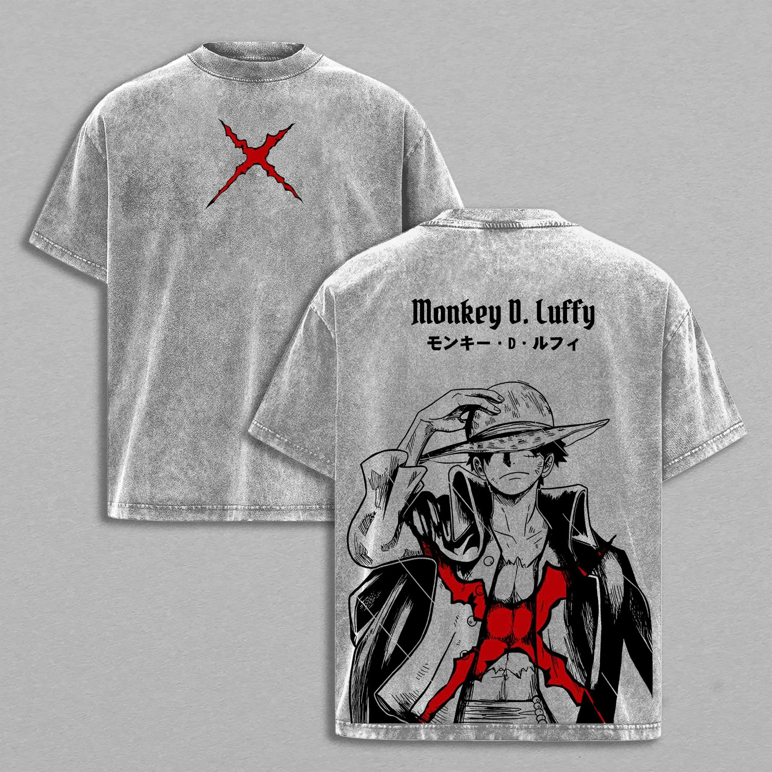 Luffy One Piece Pirate King Unisex Washed T-Shirt