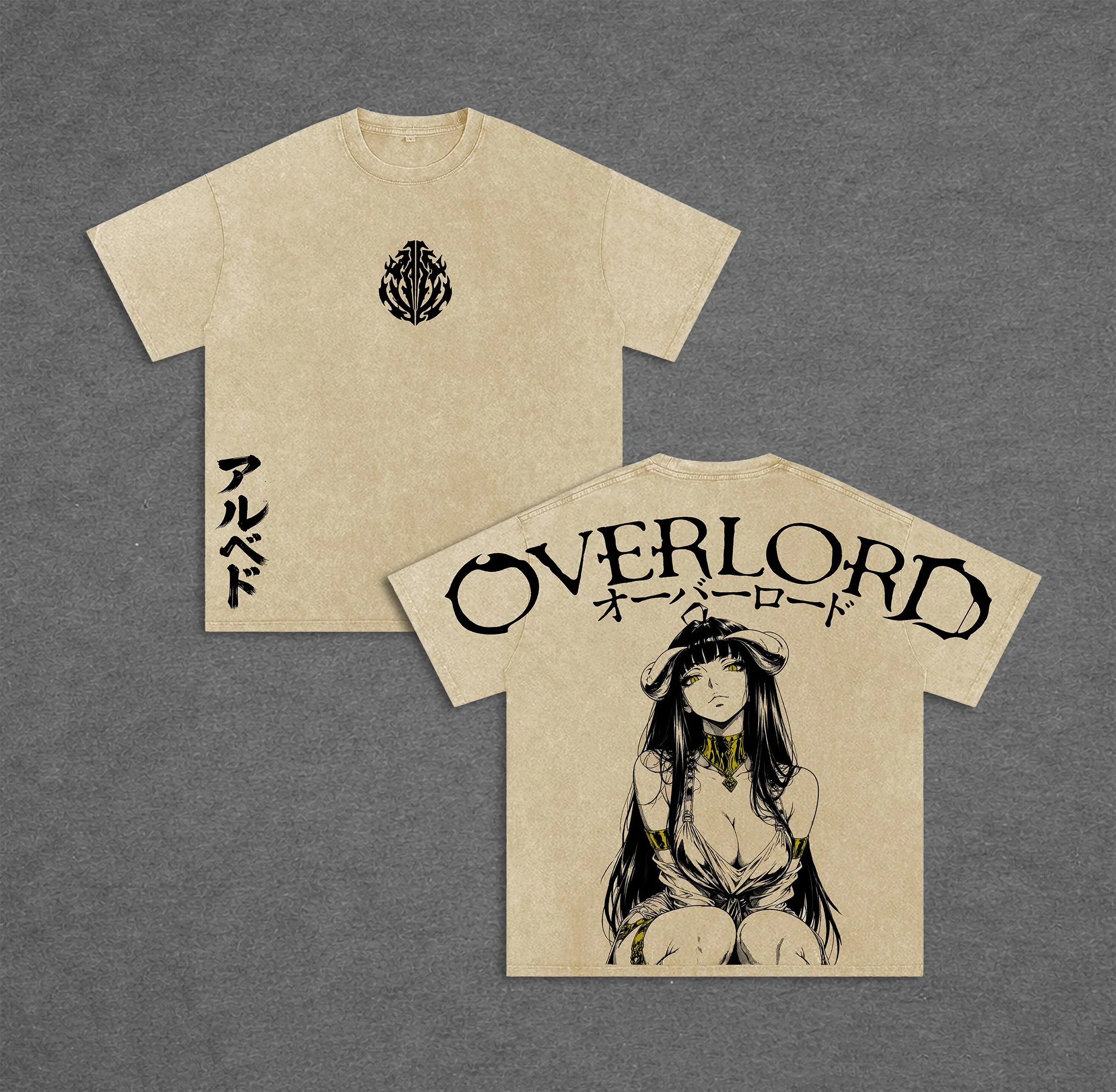 Retro Vintage Albedo Overlord Ver 2 Anime Unisex Washed T-Shirt