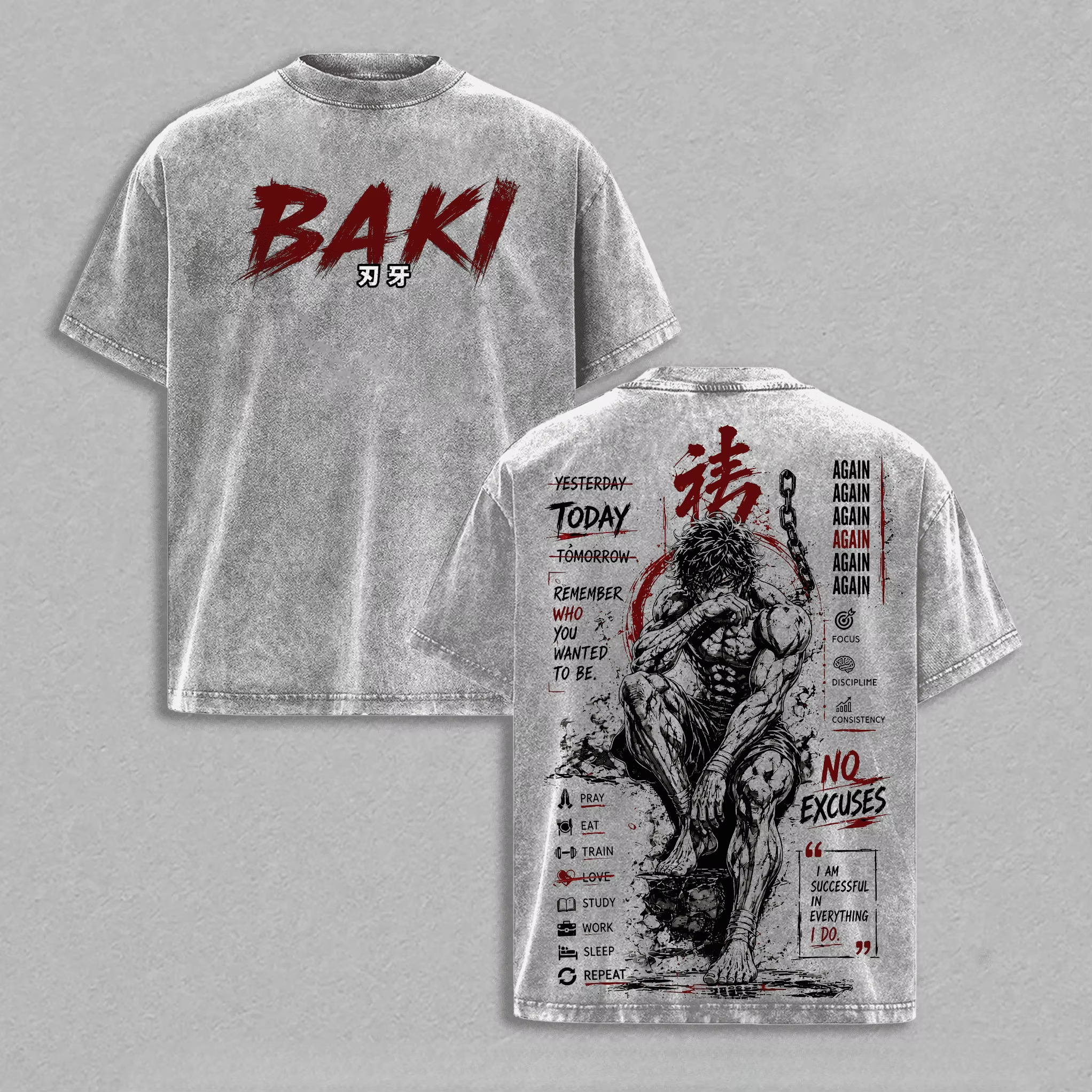 Baki Anime Vintage Oversized T-shirt/Crewneck/Hoodie