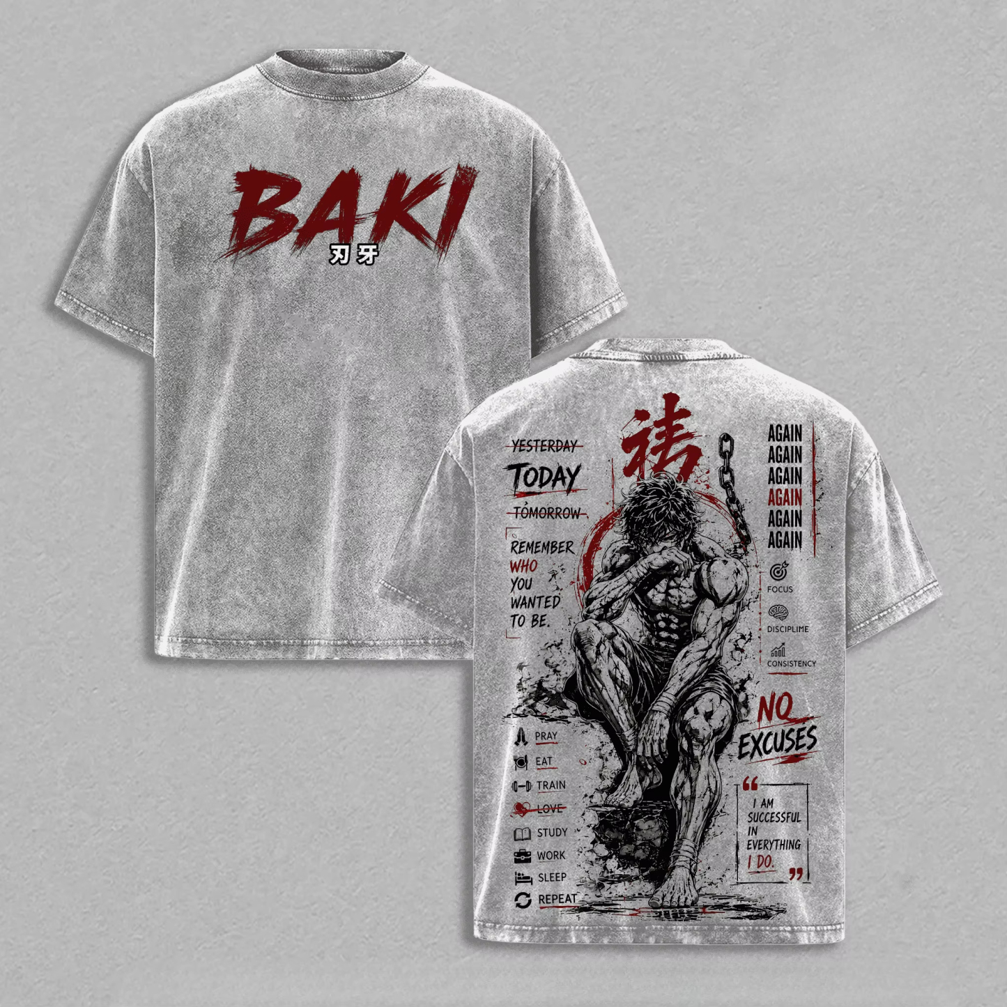 Baki Anime Vintage Oversized T-shirt/Crewneck/Hoodie