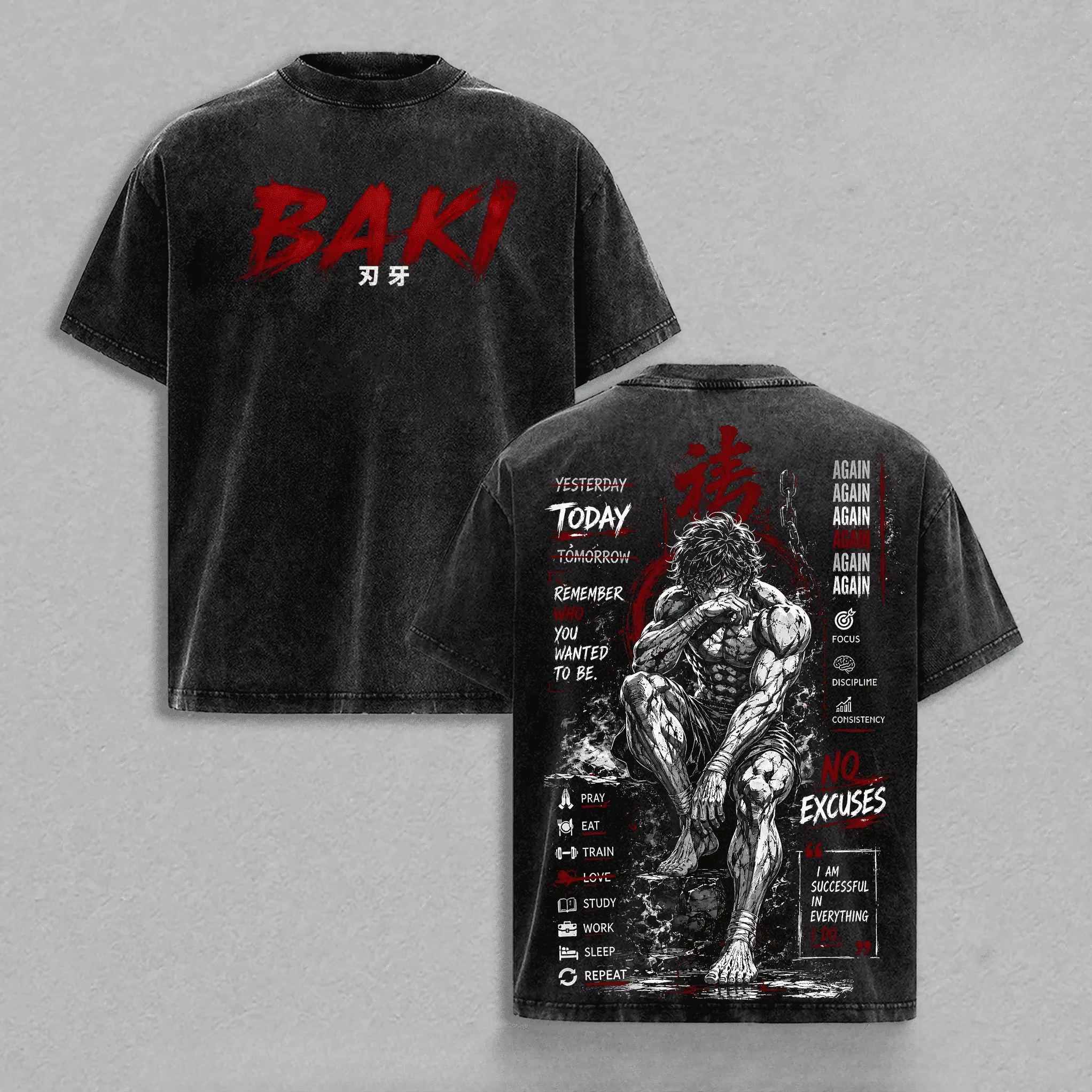 Baki Anime Vintage Oversized T-shirt/Crewneck/Hoodie