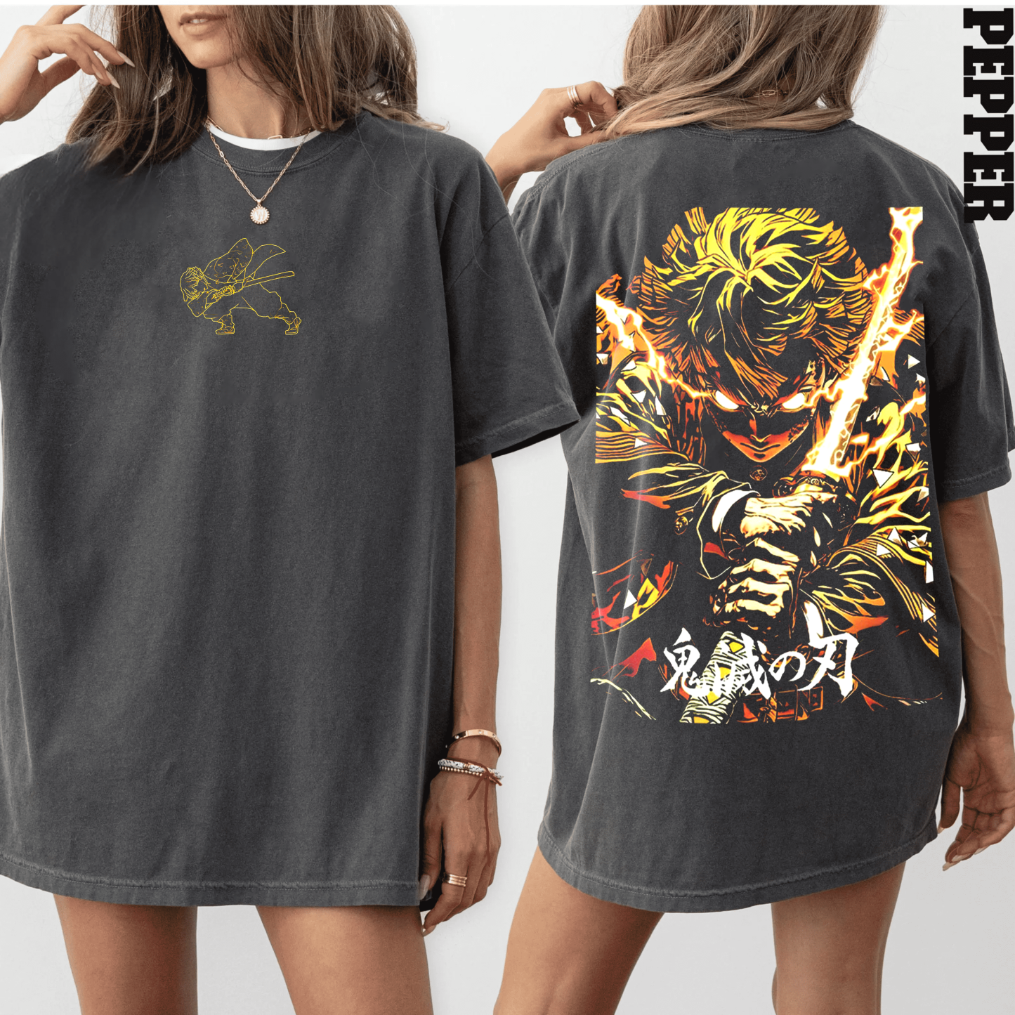 Zenitsu,Demon Slayer Anime Unisex Washed T-Shirt