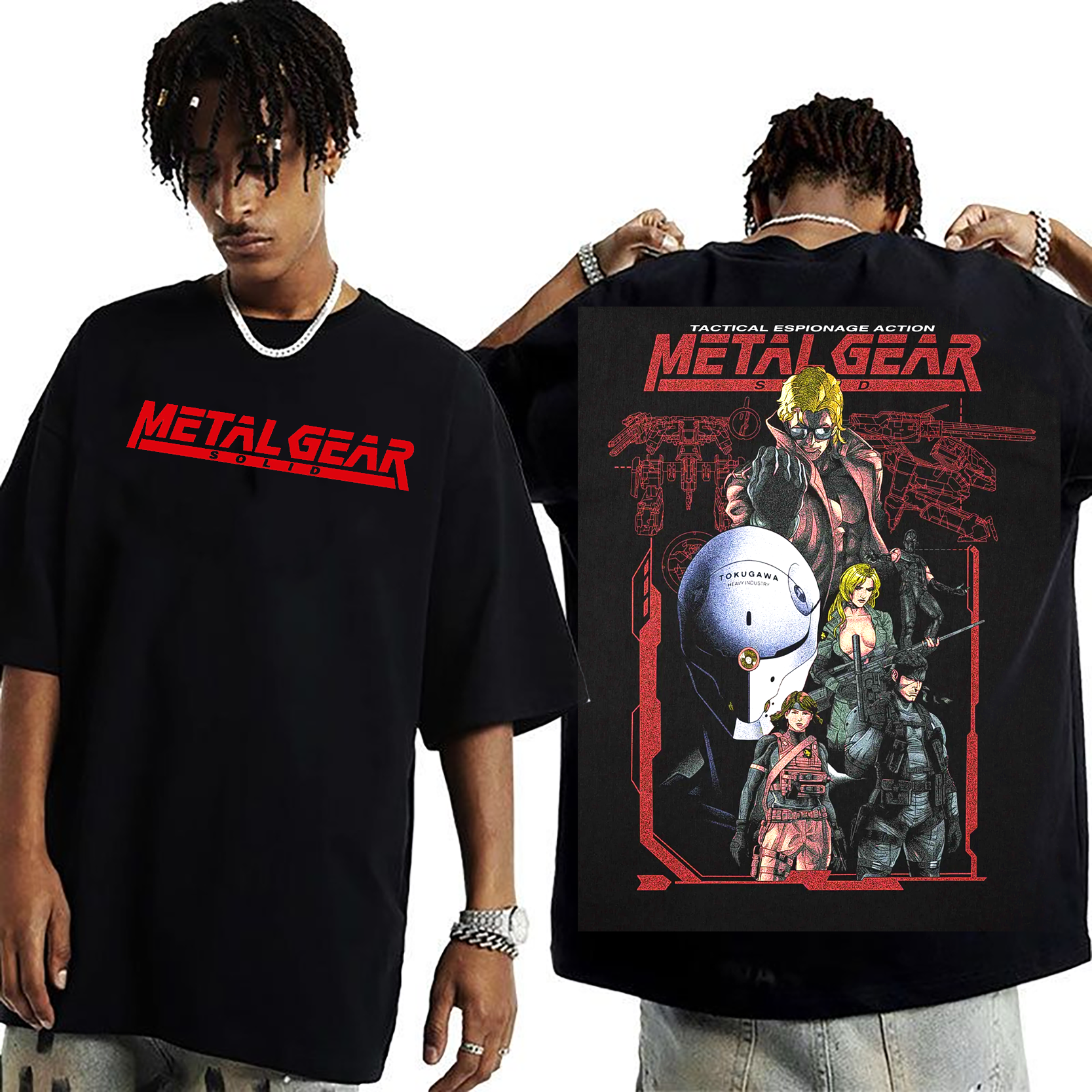 Metal Gear Solid Tactical Red Snake Unisex Washed T-Shirt