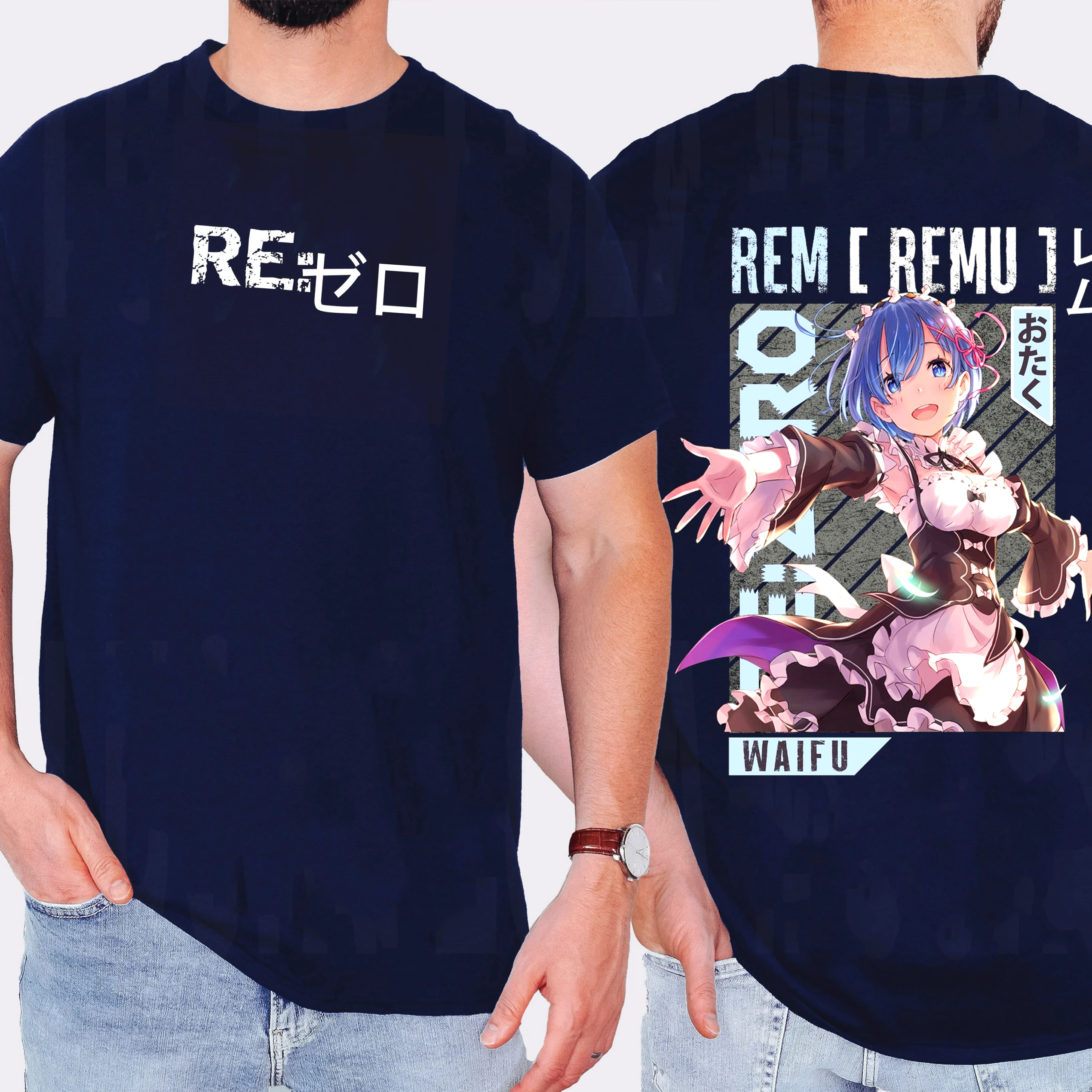Rem,ReZero Anime Unisex Washed T-Shirt
