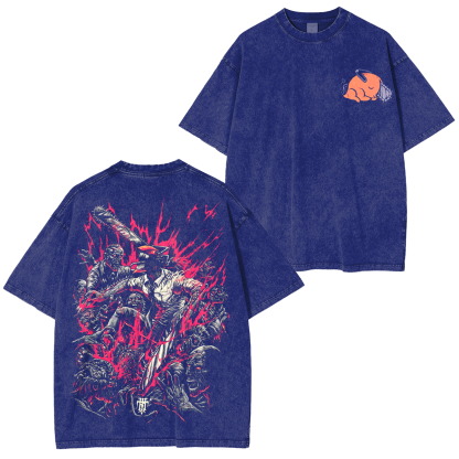 Chainsaw Man Anime Unisex Washed T-Shirt