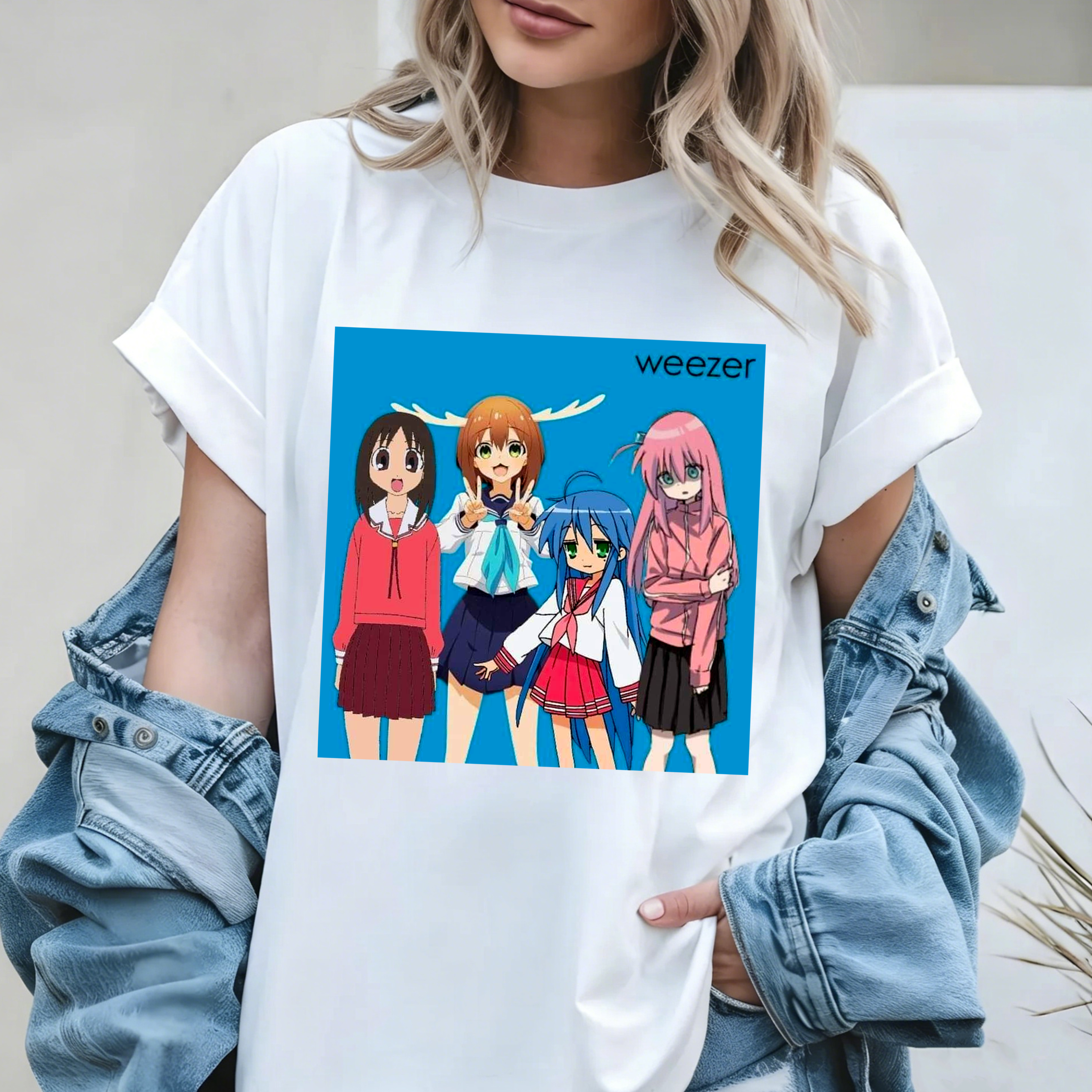 Weezer Nokotan Bocchi Osaka Konata Izumi Graphic Oversize Unisex Shirts/Crewneck/Hoodie