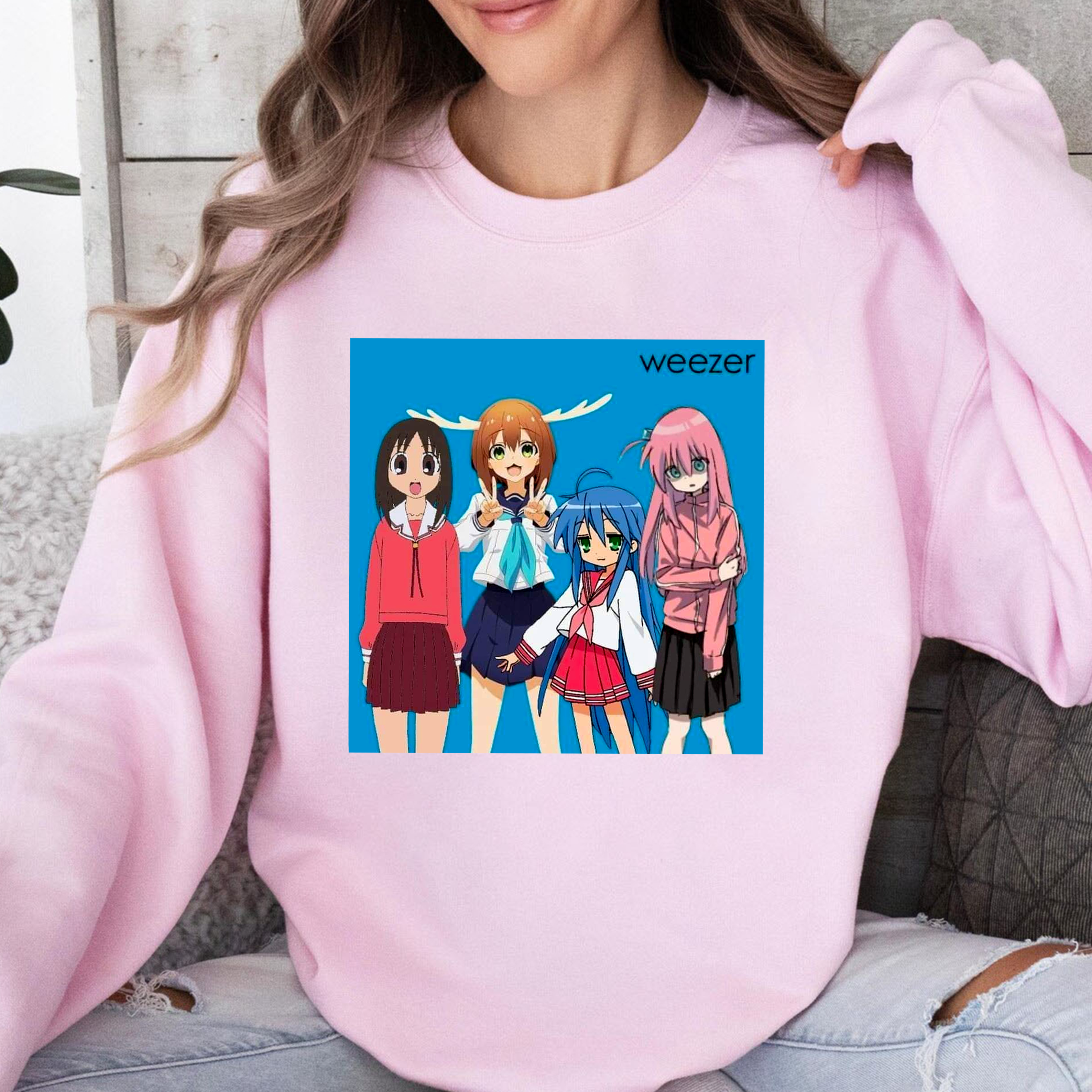 Weezer Nokotan Bocchi Osaka Konata Izumi Graphic Oversize Unisex Shirts/Crewneck/Hoodie
