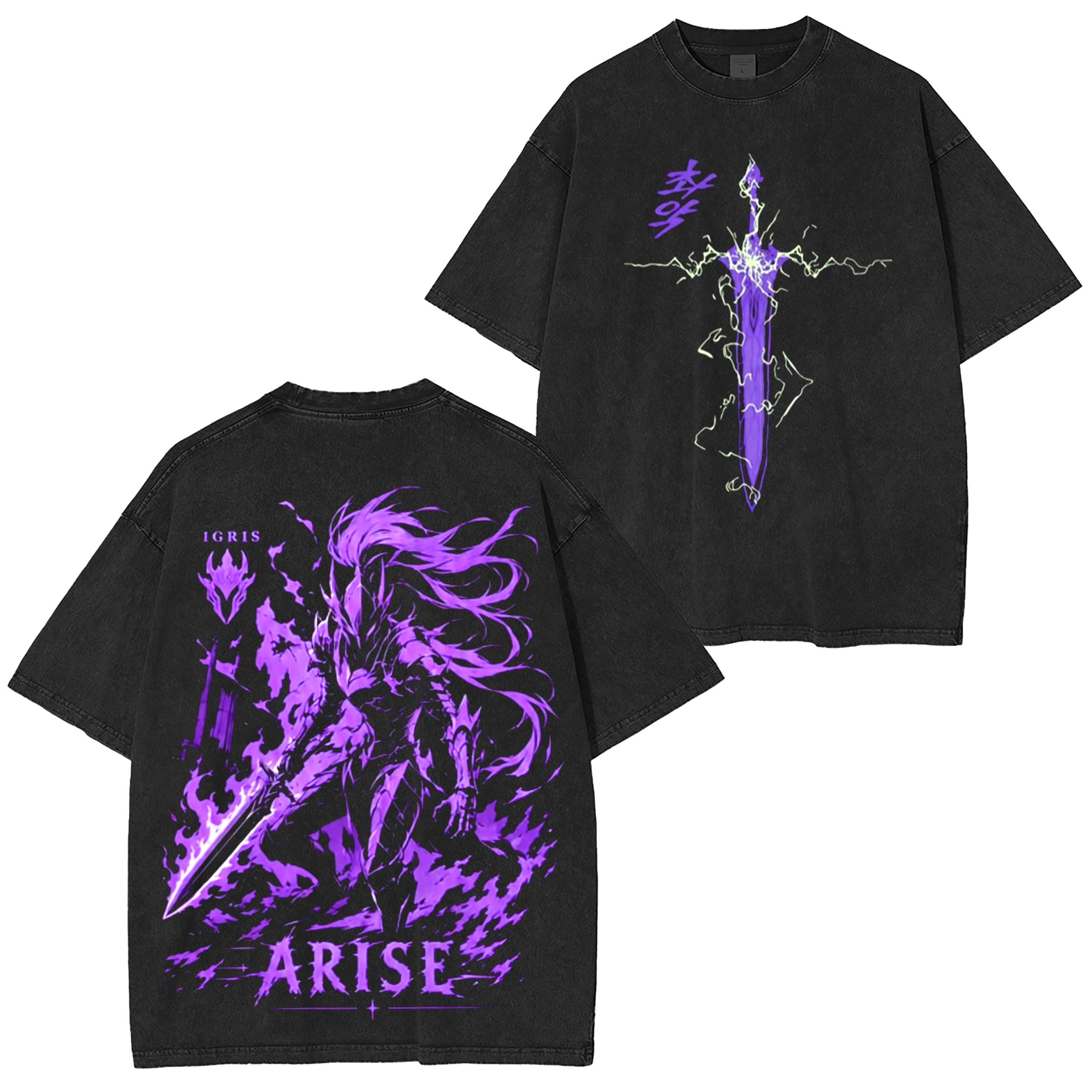 Solo Leveling Anime Unisex Washed T-Shirt