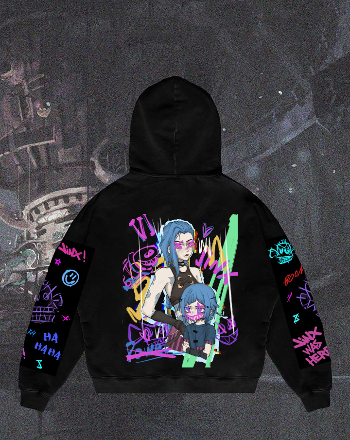Arcane Jinx and Powder Oversized Black Hoodie