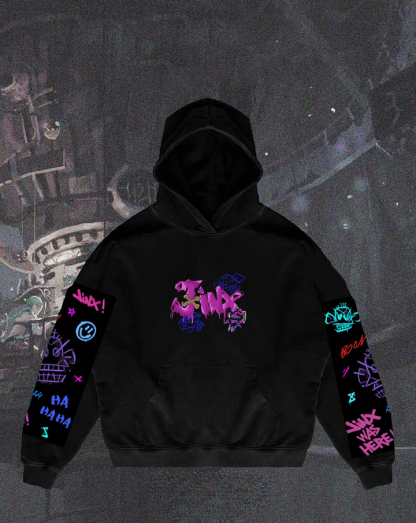 Arcane Jinx and Powder Oversized Black Hoodie