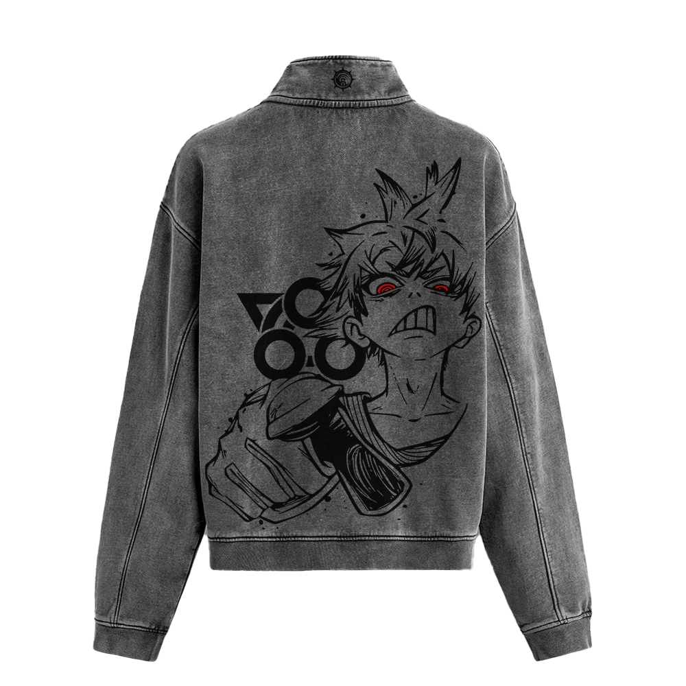 Gachiakuta Premium Quarter-Zip Washed Hoodie