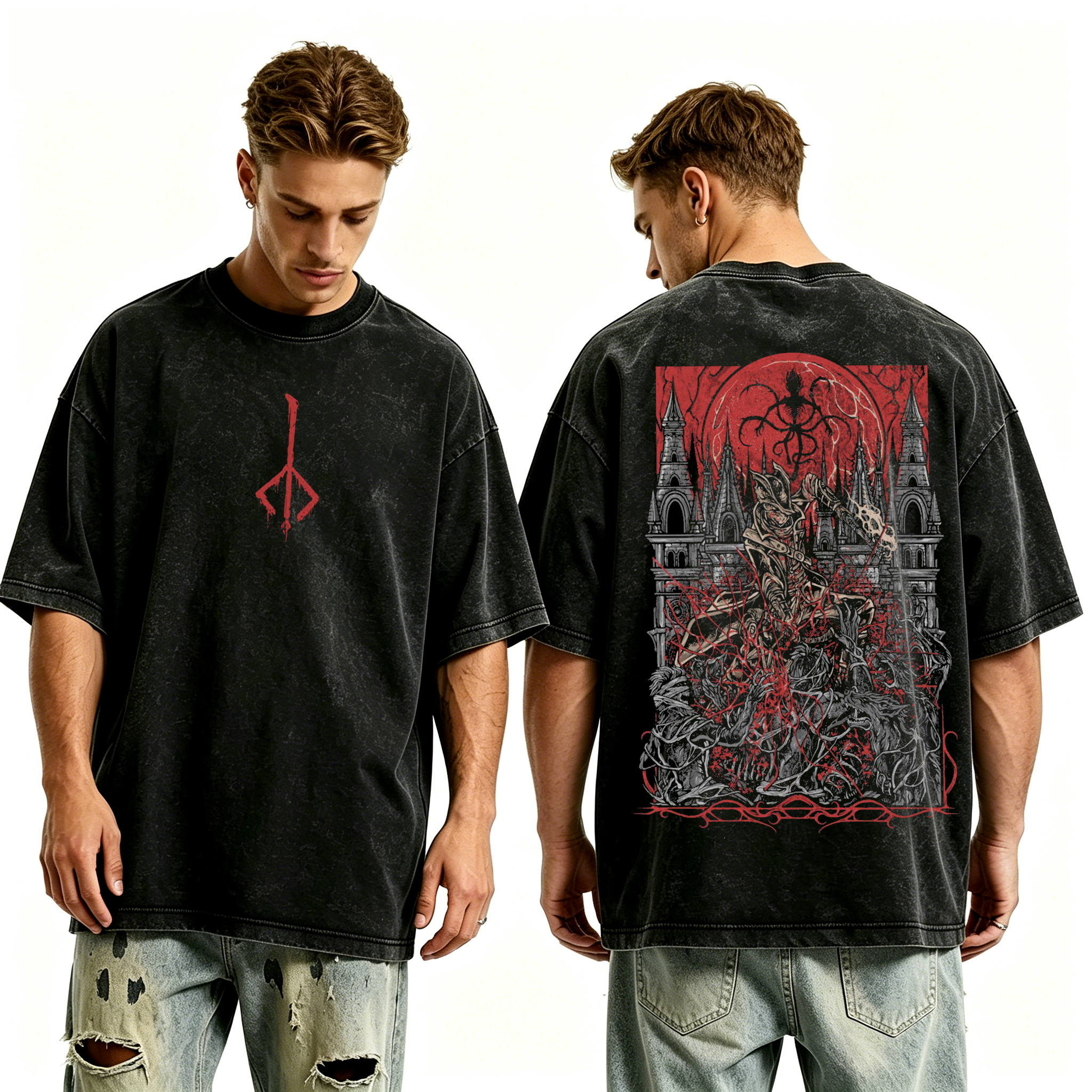 Hunter of Yharnam,Bloodborne Game Unisex Washed T-Shirt