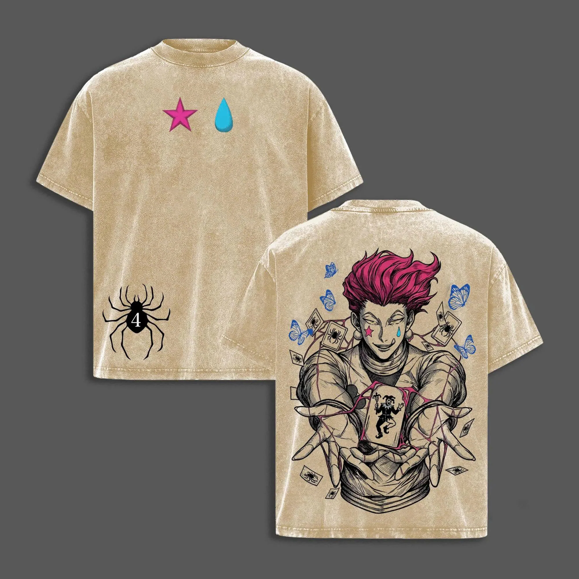 Hisoka Morow Hunter x Hunter Anime Unisex Washed T-Shirt