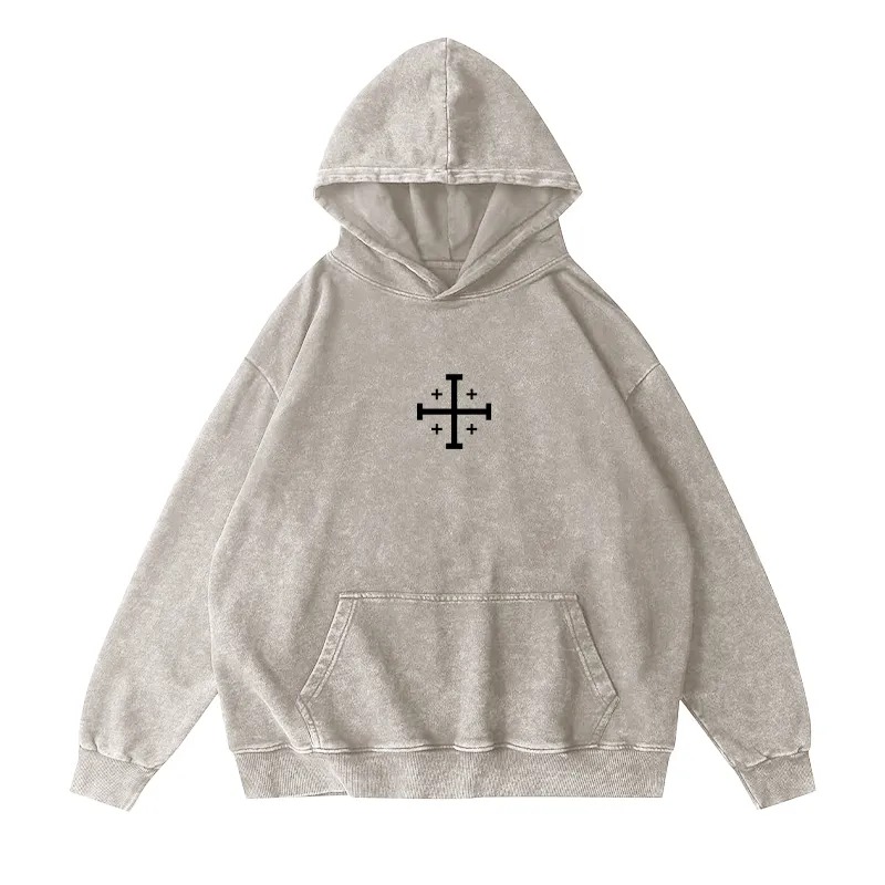Baldwin IV never gave in to illness King of Jerusalem Unisex Washed Zip Up Hoodie