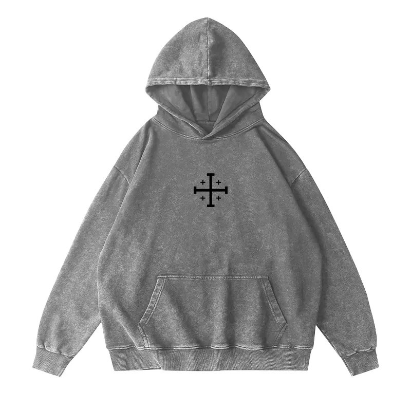 Baldwin IV never gave in to illness King of Jerusalem Unisex Washed Zip Up Hoodie